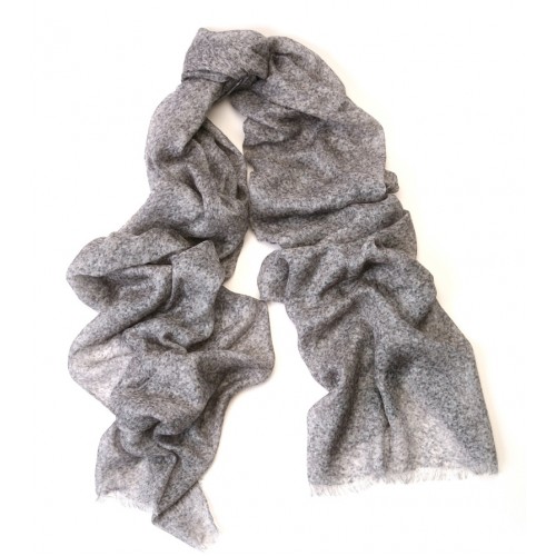 Boucle Print Charcoal Gray Scarf